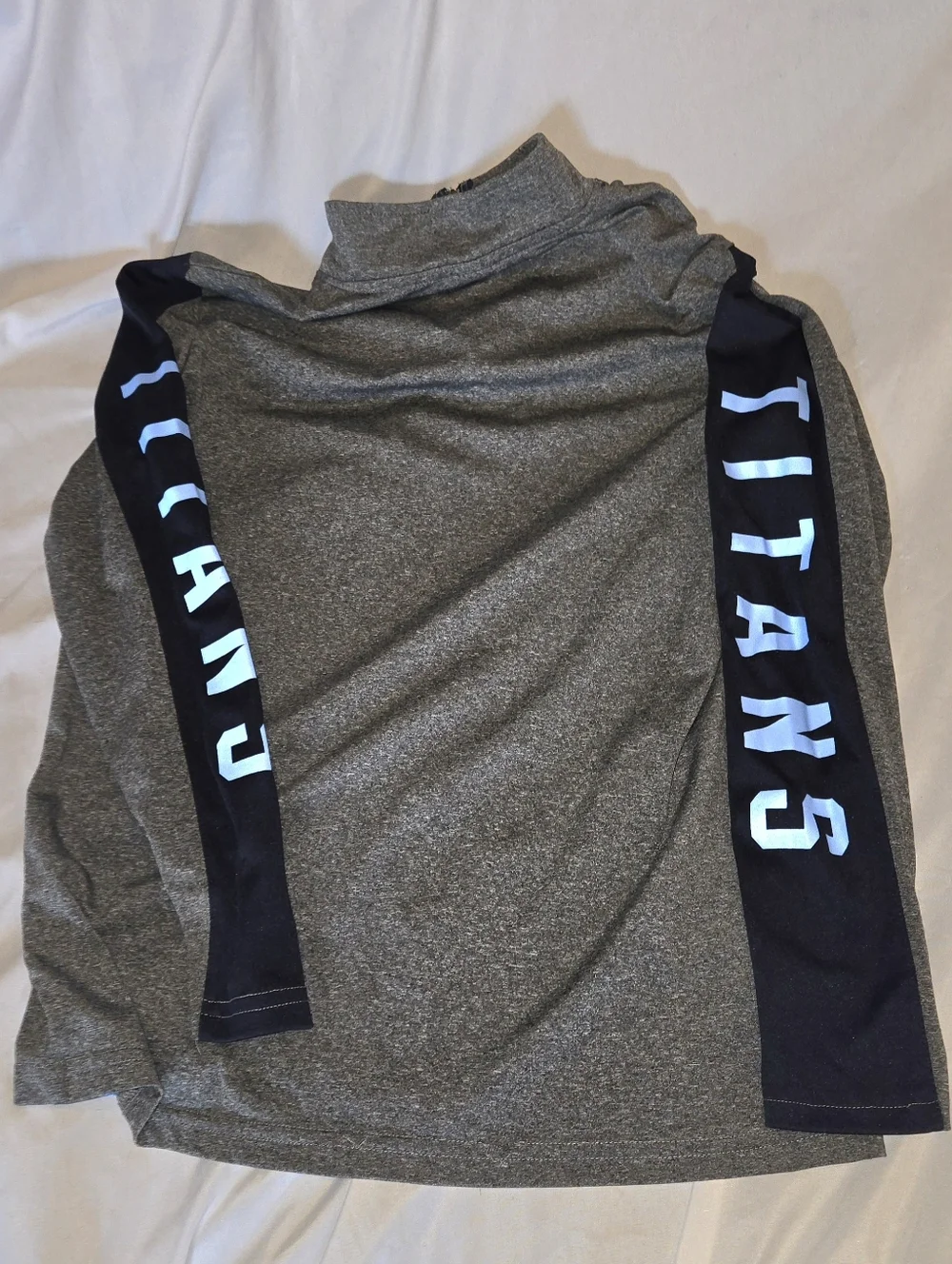 NFL Tennesse Titans Boy's Gray Pullover with Navy and Light Blue Accents Sleeves